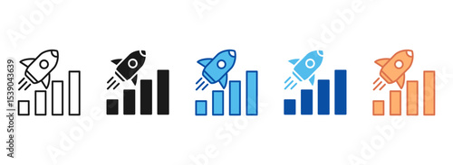 Advancement Icon Set Multiple Style Collection
