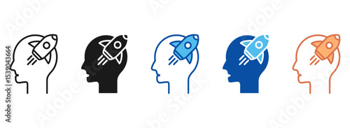 Creative Thinking Icon Set Multiple Style Collection