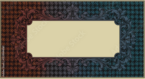 Vintage houndstooth frame design template for invitation cards and graphic design projects use 100 char editable stock vector illustration