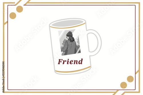 Personalized coffee mug design with friend s photo