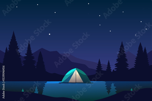 camping in the night