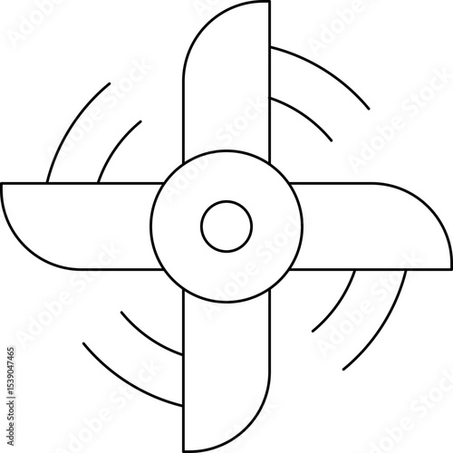 Fan single icon vector illustration
