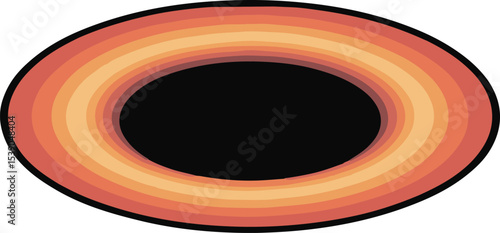 Black hole hand drawn illustration. Black hole vector eps.