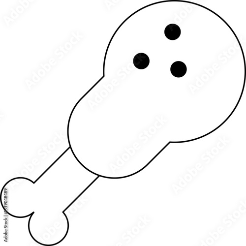 Chicken leg single icon vector illustration