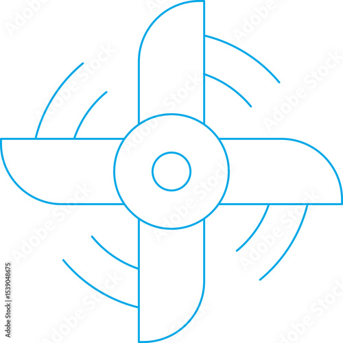 Fan single icon vector illustration