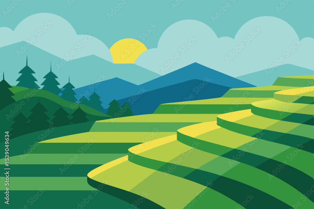 Fototapeta premium landscape with mountains and blue sky