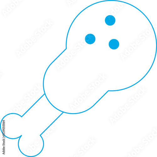 Chicken leg single icon vector illustration