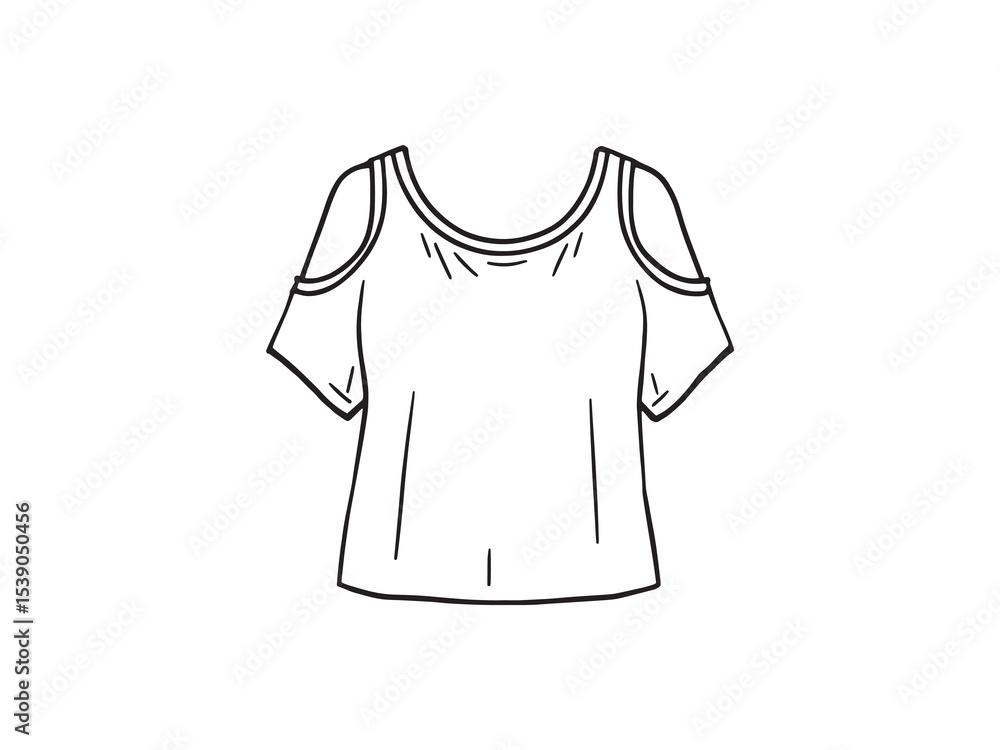 Minimal Cold Shoulder Top Drawings Minimal Cold Shoulder Top Drawings