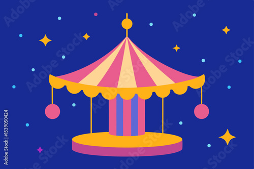 circus tent on a blue background