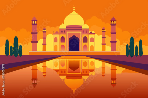taj mahal vector illustration