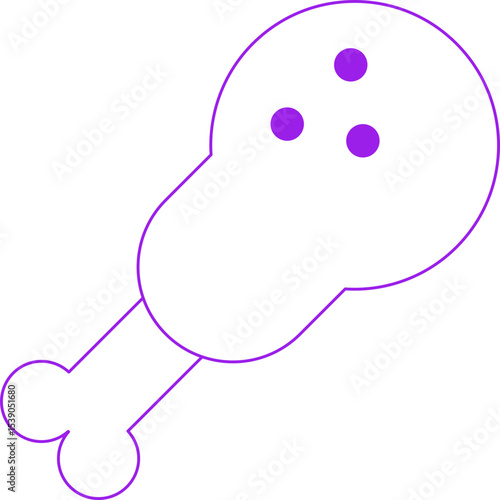 Chicken leg single icon vector illustration