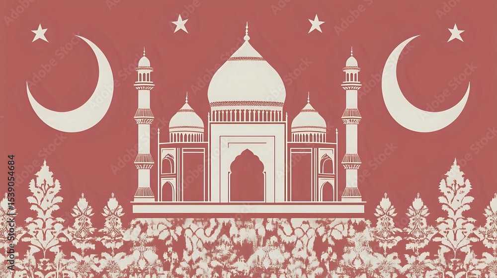 Fototapeta premium Mughal-Inspired Islamic Symbolism