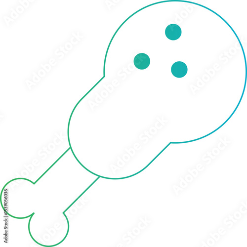 Chicken leg single icon vector illustration