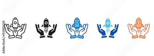 Startup Icon Set Multiple Style Collection