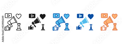 Content Management Icon Set Multiple Style Collection