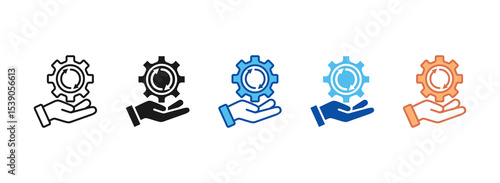 Process Icon Set Multiple Style Collection