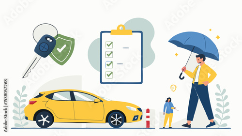 "Auto Insurance & Vehicle Protection Vector Set"

