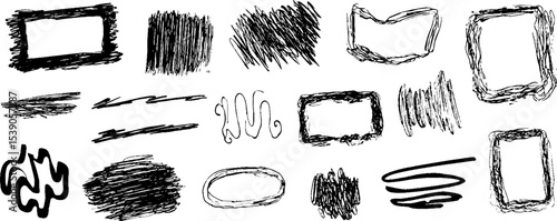 Collection of twelve abstract broken borders for creative design elements