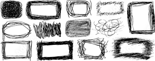 Hand drawn abstract frame collection for creative designs
