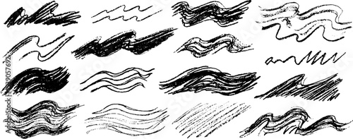 Abstract ocean wave forms collection for artistic designs and creative inspiration