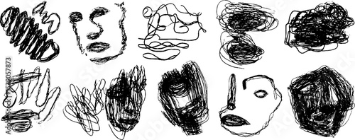 Bold abstract figures collection for modern art and design concepts