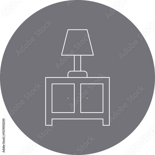Side table lamp single icon vector illustration