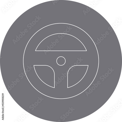 Steering Wheel single icon vector illustration