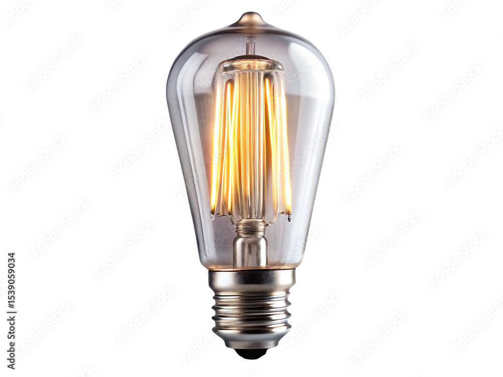 A close up shot of a clear edison style light bulb with a metal base on a black background A close up shot of a clear edison style light bulb with a metal base on a black background