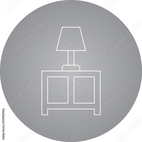 Side table lamp single icon vector illustration