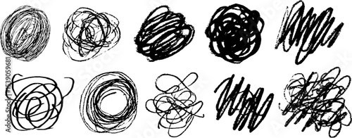 Expression of chaos: twelve hand drawn messy wire forms for creative design projects