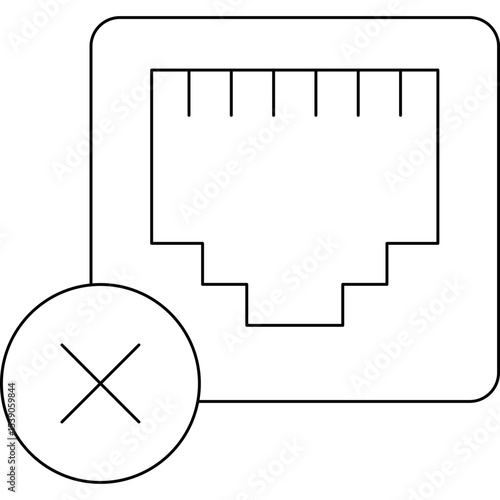 No Ethernet single icon vector illustration
