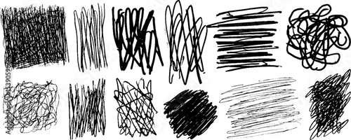 Abstract hand-drawn scribble collection for creative design projects
