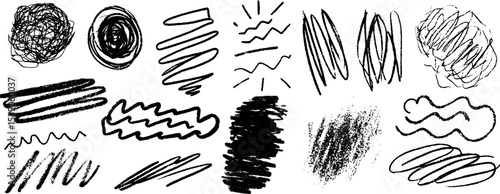 Playful abstract hand-drawn doodles collection for creative design inspiration