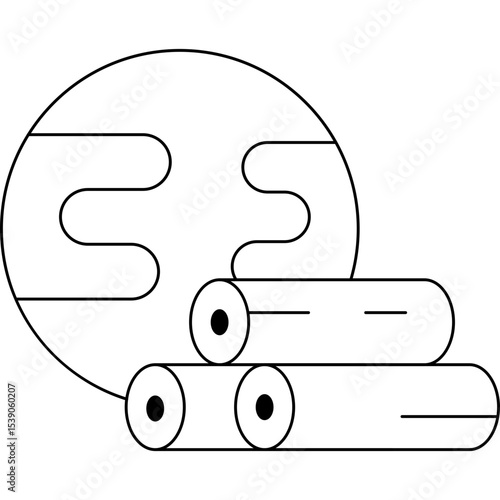 Wood single icon vector illustration