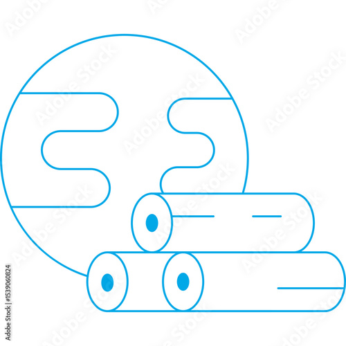 Wood single icon vector illustration