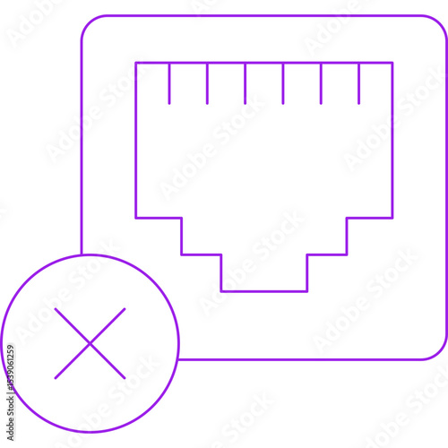No Ethernet single icon vector illustration