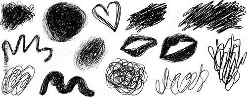 Surreal hand drawn shapes collection for creative design projects