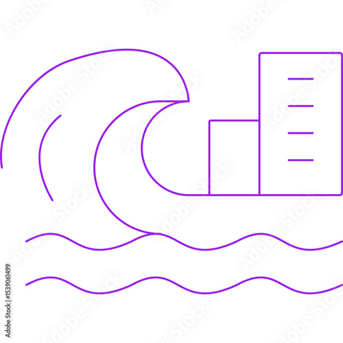 Waves single icon vector illustration