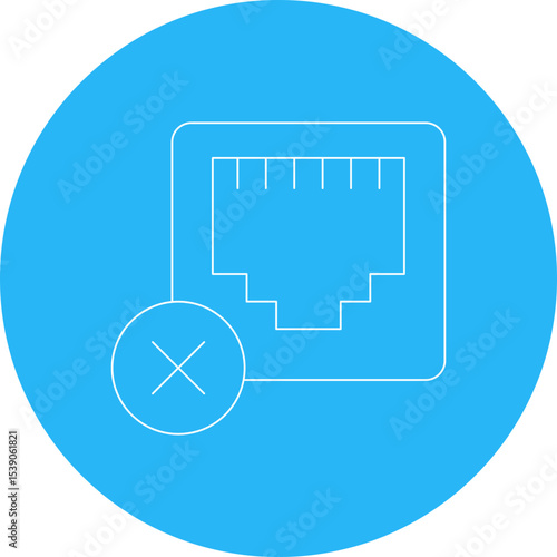 No Ethernet single icon vector illustration