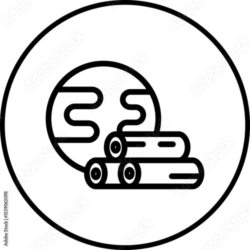 Wood single icon vector illustration