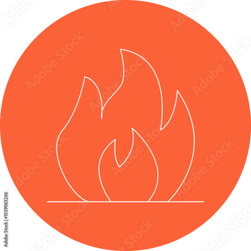 Flame single icon vector illustration