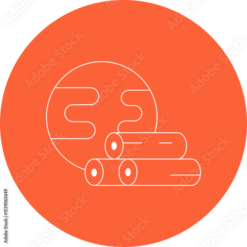 Wood single icon vector illustration