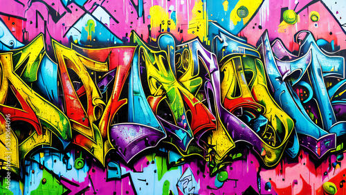 Wallpaper Mural Colorful Urban Graffiti Wall with Abstract Street Art Design Torontodigital.ca