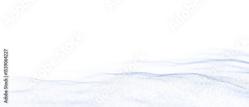 Digital dynamic wave of particles and lines. Abstract white futuristic background. Big data visualization. 3D rendering.