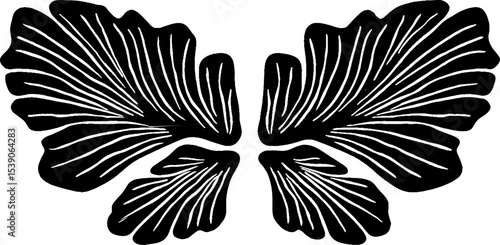 Minimalist black and white butterfly wing texture for design and decor