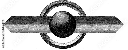 Geometric design with circle cutout and horizontal bar in flat style
