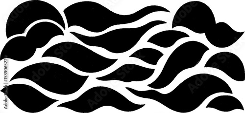 Minimalist black and white cloud drift design for abstract backgrounds