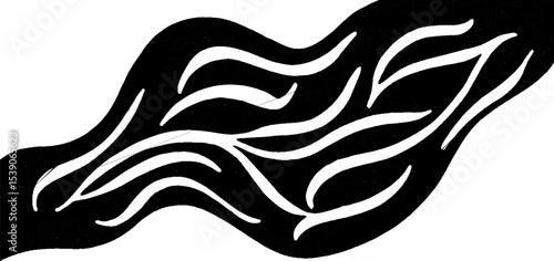 Minimalist black and white crumpled fabric texture for design