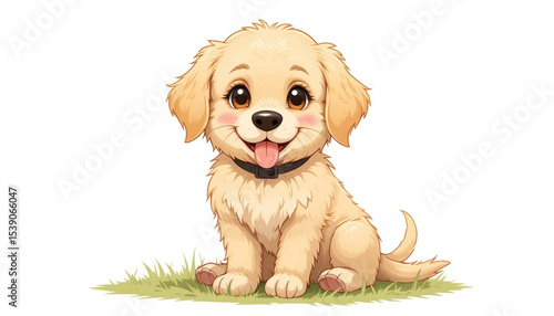 Golden Retriever Puppy: A Delightful Cartoon .