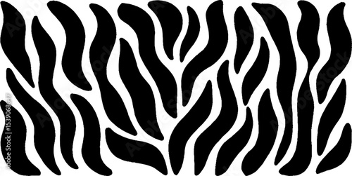 Minimalist ink dipped black and white abstract texture design